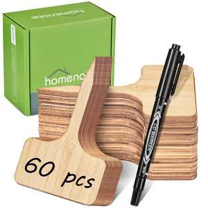 Homenote 60-Pack Bamboo Plant Labels, 2.36 x 4-Inch T-Type Garden Tags Homenote 60-Pack Bamboo Plant Labels, 2.36 x 4-Inch T-Type Garden Tags