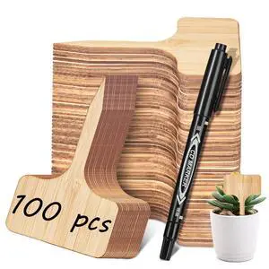 Homenote 100-Pack Bamboo Plant Labels, 2.36 x 4-Inch T-Type Garden Tags Homenote 100-Pack Bamboo Plant Labels, 2.36 x 4-Inch T-Type Garden Tags