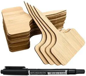 YXGOOD 50Pcs Bamboo Plant Labels with A Marker Pen T-Type Wooden Plant Sign Tags Garden Markers for Seed Potted Herbs Flowers Vegetables 2.3 x 4 inch (50) YXGOOD 50Pcs Bamboo Plant Labels with A Marker Pen T-Type Wooden Plant Sign Tags Garden Markers for Seed Potted Herbs Flowers Vegetables 2.3 x 4 inch (50)