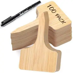 VITEVER 100pcs Plant Labels, T-Type Plastic Tags with Marker Pen, Waterproof Garden Signs for Outdoor Plants (3.9 x 2.4) VITEVER 100pcs Plant Labels, T-Type Plastic Tags with Marker Pen, Waterproof Garden Signs for Outdoor Plants (3.9 x 2.4)
