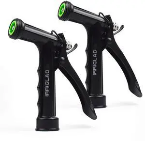 IRRIGLAD Hose Nozzle 2 Pack, Full Size Pistol Grip Water Nozzle Sprayer with Threaded Front, High Pressure Nozzle, Adjustable Spray Water Flow for Watering Plants, Showering Pet, Washing Car, Cleaning IRRIGLAD Hose Nozzle 2 Pack, Full Size Pistol Grip Water Nozzle Sprayer with Threaded Front, High Pressure Nozzle, Adjustable Spray Water Flow for Watering Plants, Showering Pet, Washing Car, Cleaning