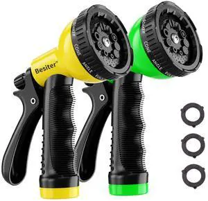 Besiter Garden Hose Nozzle Sprayer: 2 Pack 10 Watering Patterns Water Hose Spray Nozzles for Garden Hose Heavy Duty Hose Head Hose Attachment for Garden Hose YellowGreen Besiter Garden Hose Nozzle Sprayer: 2 Pack 10 Watering Patterns Water Hose Spray Nozzles for Garden Hose Heavy Duty Hose Head Hose Attachment for Garden Hose YellowGreen