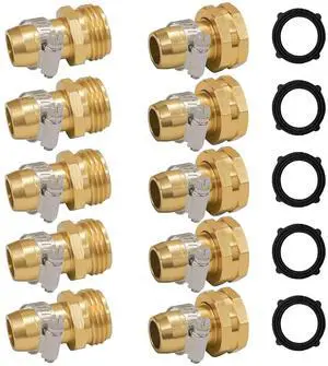 Hourleey Garden Hose Repair Connector with Clamps, Fit for 3/4" or 5/8" Garden Hose Fitting, Male and Female Hose Adapter Water Hose Repair Kit, 5 Set Hourleey Garden Hose Repair Connector with Clamps, Fit for 3/4" or 5/8" Garden Hose Fitting, Male and Female Hose Adapter Water Hose Repair Kit, 5 Set