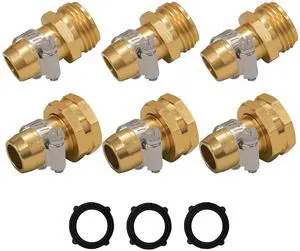 Hourleey Garden Hose Repair Connector with Clamps, Fit for 3/4" or 5/8" Garden Hose Fitting, Male and Female Hose Adapter Water Hose Repair Kit, 3 Set Hourleey Garden Hose Repair Connector with Clamps, Fit for 3/4" or 5/8" Garden Hose Fitting, Male and Female Hose Adapter Water Hose Repair Kit, 3 Set