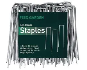 FEED GARDEN 6 Inch 50 Pack Hot-dip Galvanized Landscape Staples Plant Cover Spikes 11 Gauge Tent Stakes Garden Stakes Landscaping Fabric SOD Pins Yard Pins for Decoration Weed Barrier Fabric FEED GARDEN 6 Inch 50 Pack Hot-dip Galvanized Landscape Staples Plant Cover Spikes 11 Gauge Tent Stakes Garden Stakes Landscaping Fabric SOD Pins Yard Pins for Decoration Weed Barrier Fabric