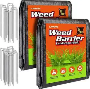 LAVEVE 3FT x 100FT Weed Barrier Landscape Fabric Heavy Duty LAVEVE 3FT x 100FT Weed Barrier Landscape Fabric Heavy Duty
