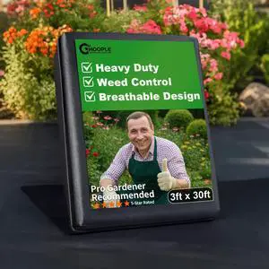 HOOPLE 3ft x 30ft Heavy Duty Weed Barrier Landscape Fabric Commercial Grade Non Woven Ground Cover for Weed Control, Garden, Driveway & Erosion Prevention High Permeability & Easy to Cut HOOPLE 3ft x 30ft Heavy Duty Weed Barrier Landscape Fabric Commercial Grade Non Woven Ground Cover for Weed Control, Garden, Driveway & Erosion Prevention High Permeability & Easy to Cut