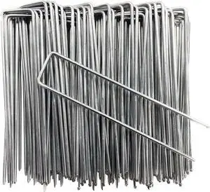 Petgrow 6 Inch Garden Stakes Galvanized Landscape Staples,11 Gauge Petgrow 6 Inch Garden Stakes Galvanized Landscape Staples,11 Gauge