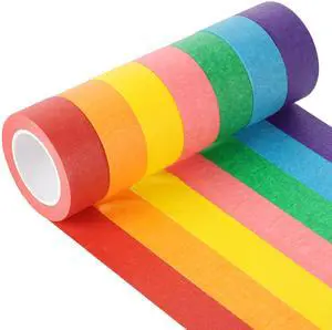 ZFIOPSH Colored Masking Tape 1 Inch, 7 Rolls, Colorful Tape for Crafts. ZFIOPSH Colored Masking Tape 1 Inch, 7 Rolls, Colorful Tape for Crafts.
