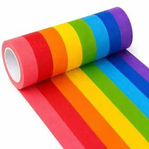 Colored Masking Tape 1 Inch Wide, 8 Rolls, Painters Tape 1 Inch x 18 Yards Colored Masking Tape 1 Inch Wide, 8 Rolls, Painters Tape 1 Inch x 18 Yards