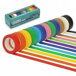 Kawaasking 12 Colors Masking Tape 0.7 inch x 13yd per Roll (156 Yards Total) for Classroom Labeling, Removable Painters Tape, Writable & Easy Tear, Ideal for DIY Art Craft & Classroom Organization Kawaasking 12 Colors Masking Tape 0.7 inch x 13yd per Roll (156 Yards Total) for Classroom Labeling, Removable Painters Tape, Writable & Easy Tear, Ideal for DIY Art Craft & Classroom Organization