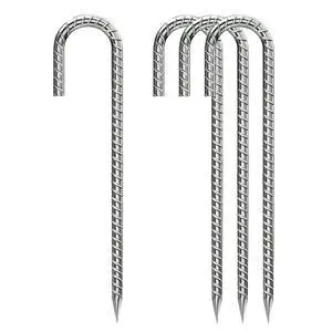 Rebar-Stakes-12-Inch, Ground Stakes Heavy Duty J-Hook Galvanized Anti-Rust Heavy Duty Ground Anchors for Garden Dog Fence Chicken Coop Christmas Decorations Deer Fence 4pcs Rebar-Stakes-12-Inch, Ground Stakes Heavy Duty J-Hook Galvanized Anti-Rust Heavy Duty Ground Anchors for Garden Dog Fence Chicken Coop Christmas Decorations Deer Fence 4pcs