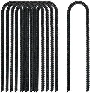 8 Inch Rebar Stakes Heavy Duty, 10 Pack Garden Stake U-Hook, Electrostatic Rust Proof Metal Stakes for Tent, Landscape,Outdoor Decorations, Fabric Ground Cover, Tube Fixing 8 Inch Rebar Stakes Heavy Duty, 10 Pack Garden Stake U-Hook, Electrostatic Rust Proof Metal Stakes for Tent, Landscape,Outdoor Decorations, Fabric Ground Cover, Tube Fixing