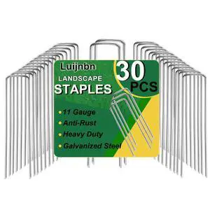 Luijnbn 30 Pack Lawn Staples, Premium Garden Landscape Staples, Galvanized Heavy-Duty Gauge Stakes, U-Shaped Tent Stakes, Anti-Rust Fence Netting Pins Ground Spikes, Sod Pins Luijnbn 30 Pack Lawn Staples, Premium Garden Landscape Staples, Galvanized Heavy-Duty Gauge Stakes, U-Shaped Tent Stakes, Anti-Rust Fence Netting Pins Ground Spikes, Sod Pins