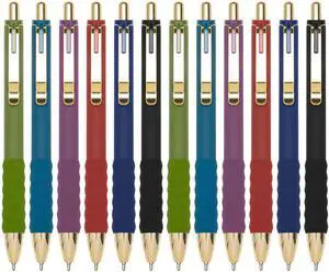 Linbsunne Ballpoint Pens Black Medium Point 1mm Pen with Super Soft Grip Ball Point Pen for Men Women Retractable Pens (Vintage-12 pcs) Linbsunne Ballpoint Pens Black Medium Point 1mm Pen with Super Soft Grip Ball Point Pen for Men Women Retractable Pens (Vintage-12 pcs)