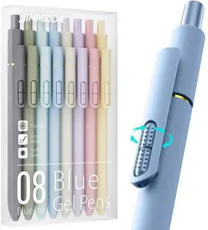 JIMMIDDA 8 Pack Blue Gel Pens with Fidget, 0.7mm Blue Ink Quick-Drying JIMMIDDA 8 Pack Blue Gel Pens with Fidget, 0.7mm Blue Ink Quick-Drying