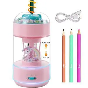 Electric Pencil Sharpener(6-8mm), Fully Automatic Colored Pencil Sharpener for Kids with Auto in & Out Rechargeable Sharpener for Classroom//Office/Home Kids Gift Electric Pencil Sharpener(6-8mm), Fully Automatic Colored Pencil Sharpener for Kids with Auto in & Out Rechargeable Sharpener for Classroom//Office/Home Kids Gift