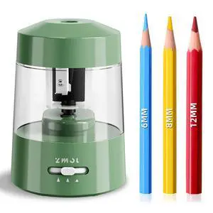 ZMOL Electric Pencil Sharpener Battery Powered, 6-12mm Jumbo Pencils,Green ZMOL Electric Pencil Sharpener Battery Powered, 6-12mm Jumbo Pencils,Green