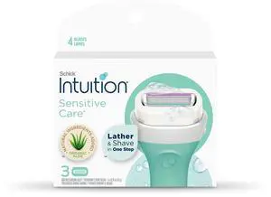 Schick Intuition Sensitive Skin Womens Razor Refills with Vitamin E & Aloe, Pack of 1(count of 3) Schick Intuition Sensitive Skin Womens Razor Refills with Vitamin E & Aloe, Pack of 1(count of 3)
