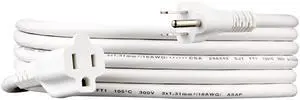 Extension Cord, 10 Ft, 3-Prong Outlet Extender, Indoor Use, 13 Amps, 125V, White Extension Cord, 10 Ft, 3-Prong Outlet Extender, Indoor Use, 13 Amps, 125V, White