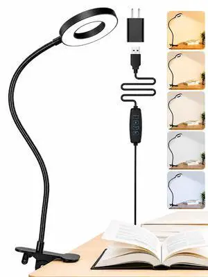Clip on Lamp,5 Colors+10 Brightness Memory LED Desk Lamp with Clamp Light | 550lm Bright Clip on Light for Bed Headboard/Bedside Table Clip on Lamp,5 Colors+10 Brightness Memory LED Desk Lamp with Clamp Light | 550lm Bright Clip on Light for Bed Headboard/Bedside Table