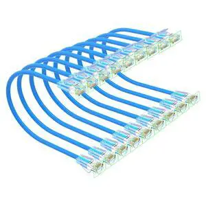 Xcftaud Cat 6 Patch Cables 3 feet (10Pack), Slim Cat6a Ethernet Patch Cable 10Gbps 550Mhz, UTP Pure Copper Patch Cables Cat6, Flexible Thin Cat6a Patch Cable for Network Devices Setup, Blue Xcftaud Cat 6 Patch Cables 3 feet (10Pack), Slim Cat6a Ethernet Patch Cable 10Gbps 550Mhz, UTP Pure Copper Patch Cables Cat6, Flexible Thin Cat6a Patch Cable for Network Devices Setup, Blue