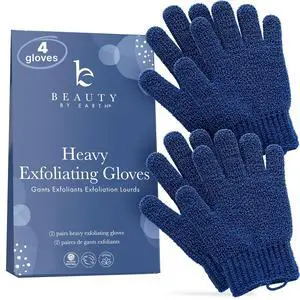 Exfoliating Glove (4 pcs, 2 Pairs) - Heavy Shower Gloves for Body Scrub | Exfoliates & Removes Dead Skin Exfoliating Glove (4 pcs, 2 Pairs) - Heavy Shower Gloves for Body Scrub | Exfoliates & Removes Dead Skin