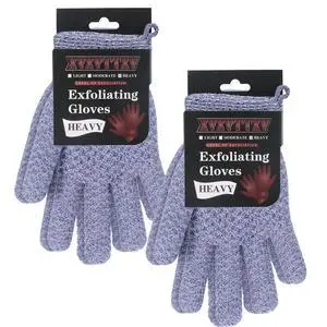 Exfoliating Dual Texture Bath Gloves for Shower Spa Massage and Body Scrubs, Dead Skin Cell Remover, body scrubber with Hanging Loop Exfoliating Dual Texture Bath Gloves for Shower Spa Massage and Body Scrubs, Dead Skin Cell Remover, body scrubber with Hanging Loop