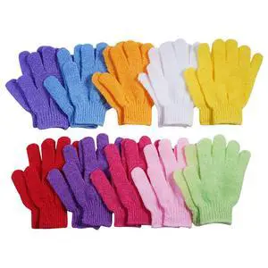 10 Pairs Exfoliating Gloves, 100% Nylon Double Sided 10 Colors | For Beauty Spa Massage, Skin Shower Body Scrubber, Bathing Accessories 10 Pairs Exfoliating Gloves, 100% Nylon Double Sided 10 Colors | For Beauty Spa Massage, Skin Shower Body Scrubber, Bathing Accessories