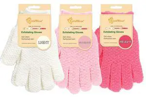 Evridwear Exfoliating Glove for Shower Bath, Body Wash Loofah Gloves Women | 100% Nylon, Thick, Hanging Loop, Exfoliate Dead Skin for Dry Sensitive Skin No Irritatio Evridwear Exfoliating Glove for Shower Bath, Body Wash Loofah Gloves Women | 100% Nylon, Thick, Hanging Loop, Exfoliate Dead Skin for Dry Sensitive Skin No Irritatio