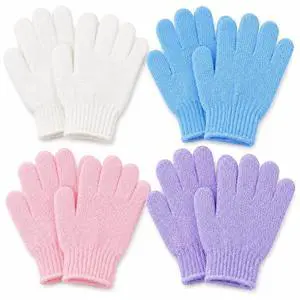 ATB Exfoliating Gloves 4 Pairs - Body Scrub Bath Mitts for Shower & Self Tanner Prep - Elastic Wash Gloves for Dead Skin Removal, Self-Tan Prep & Smooth Skin, Men & Women (8 Mitts) ATB Exfoliating Gloves 4 Pairs - Body Scrub Bath Mitts for Shower & Self Tanner Prep - Elastic Wash Gloves for Dead Skin Removal, Self-Tan Prep & Smooth Skin, Men & Women (8 Mitts)