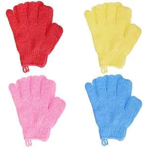 4 Pairs Bath Exfoliating Gloves Scrub, Double Sided Bath Mitts Scrubs for Shower, Exfoliating Shower Mitt Body Scrubber Glove, Bathing Accessories for Bath, Spa, MassageYellow, Red, Pink, Light Blue 4 Pairs Bath Exfoliating Gloves Scrub, Double Sided Bath Mitts Scrubs for Shower, Exfoliating Shower Mitt Body Scrubber Glove, Bathing Accessories for Bath, Spa, MassageYellow, Red, Pink, Light Blue
