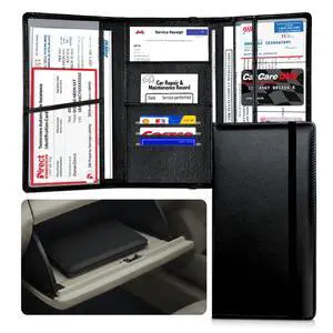 LINTRU Car Registration and Insurance Holder, 12-Pocket Trifold, Glove Box | 3.0mm Reinforced, 16"×9.5" Oversized, Elastic Strap No Magnet, PU Leather, Car Accessories for Men Women LINTRU Car Registration and Insurance Holder, 12-Pocket Trifold, Glove Box | 3.0mm Reinforced, 16"×9.5" Oversized, Elastic Strap No Magnet, PU Leather, Car Accessories for Men Women
