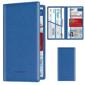 TOURSUIT Car Registration & Insurance Card Holder, Carbon Blue | Vehicle License Document Organizer, Glove Box Compartment, Interior Car Accessories, For Women Men TOURSUIT Car Registration & Insurance Card Holder, Carbon Blue | Vehicle License Document Organizer, Glove Box Compartment, Interior Car Accessories, For Women Men