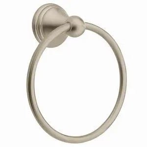 Moen Preston Collection Spot Resist Brushed Nickel 7-inch Bathroom Hand Towel Ring, Wall Mounted Hanger, DN8486BN Moen Preston Collection Spot Resist Brushed Nickel 7-inch Bathroom Hand Towel Ring, Wall Mounted Hanger, DN8486BN