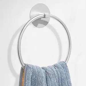 Nickel Brushed Bathroom Towel Ring - SUS304 Stainless Steel Bathroom Towel Rack, Susswiff Adhesive Wall Mounted Hand Towels Holder, Towel Hanger for Bathroom Organizer, Kitchen Storage Nickel Brushed Bathroom Towel Ring - SUS304 Stainless Steel Bathroom Towel Rack, Susswiff Adhesive Wall Mounted Hand Towels Holder, Towel Hanger for Bathroom Organizer, Kitchen Storage