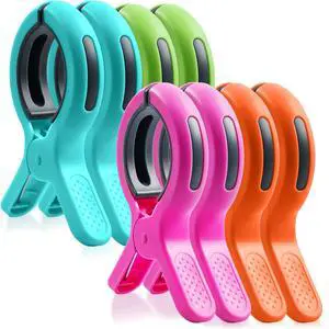 HiGift Beach Towel Clips for Beach Chairs, Towel Holder for Pool Lounge Chair Cruise Essentials, 8 Pack Jumbo Size Clothes Pins Vacation Must Have to Keep Towel from Blowing Away, 4 Bright Colors HiGift Beach Towel Clips for Beach Chairs, Towel Holder for Pool Lounge Chair Cruise Essentials, 8 Pack Jumbo Size Clothes Pins Vacation Must Have to Keep Towel from Blowing Away, 4 Bright Colors
