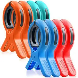 HiGift Large Beach Towel Clips for Beach Chairs, Towel Holder for Pool Lounge Chair on Cruise, 8 Pcs Heavy Duty Clothes Pins Vacation Must Have 4 Trendy Colors (Orange/Blue/Mint Blue/Red) HiGift Large Beach Towel Clips for Beach Chairs, Towel Holder for Pool Lounge Chair on Cruise, 8 Pcs Heavy Duty Clothes Pins Vacation Must Have 4 Trendy Colors (Orange/Blue/Mint Blue/Red)