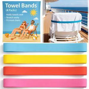 Extra Wide Beach Towel Bands for Cruise Chairs - Windproof Elastic Towel Holder, Towel Straps for Beach/Pool & Lounge Chairs, Cruise & Beach Essentials, Better Alternative to Beach Towel Clips 4 pcs Extra Wide Beach Towel Bands for Cruise Chairs - Windproof Elastic Towel Holder, Towel Straps for Beach/Pool & Lounge Chairs, Cruise & Beach Essentials, Better Alternative to Beach Towel Clips 4 pcs