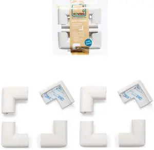 Roving Cove HeftyFit Corner Protector for Baby (8 Large Corners), Heavy-Duty Soft Rubber Foam Furniture Corner Bumper Guards, 3M Adhesive Pre-Taped, Oyster White (Off White) Roving Cove HeftyFit Corner Protector for Baby (8 Large Corners), Heavy-Duty Soft Rubber Foam Furniture Corner Bumper Guards, 3M Adhesive Pre-Taped, Oyster White (Off White)
