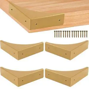 Foxwake Gold Box Corner Protectors Metal for Furniture Decorative Table Corner Brackets 2.56'' Corner Cover Rustproof Zinc Alloy Desk Edge Corner Guard with Matching Nails (4Pcs) Foxwake Gold Box Corner Protectors Metal for Furniture Decorative Table Corner Brackets 2.56'' Corner Cover Rustproof Zinc Alloy Desk Edge Corner Guard with Matching Nails (4Pcs)