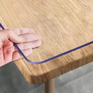 Royhom Clear Table Protector 14 x 24 Inch, 1.5mm Plastic Table Cover | Durable & Thick, Heat Resistant to 180°F, Easy wipe clean, Food safe, Stainproof, Waterproof PVC Desk Mat Royhom Clear Table Protector 14 x 24 Inch, 1.5mm Plastic Table Cover | Durable & Thick, Heat Resistant to 180°F, Easy wipe clean, Food safe, Stainproof, Waterproof PVC Desk Mat