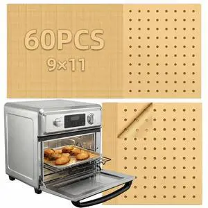 MEIYA Air Fryer Liners Disposable, 60Pcs Parchment Paper Sheets for Air Fryer, Oven, Toasters, 9x11 Inch rectangle Non-Stick Air Fryer Liner, Unbleached Oven Liners for Bottom of Oven MEIYA Air Fryer Liners Disposable, 60Pcs Parchment Paper Sheets for Air Fryer, Oven, Toasters, 9x11 Inch rectangle Non-Stick Air Fryer Liner, Unbleached Oven Liners for Bottom of Oven