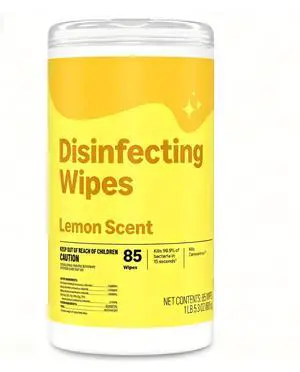 Disinfecting Wipes, Lemon Scent, Thick All Purpose Cleaning Wipes, Sanitizes/Cleans/Disinfects/Deodorizes, 85 Count Disinfecting Wipes, Lemon Scent, Thick All Purpose Cleaning Wipes, Sanitizes/Cleans/Disinfects/Deodorizes, 85 Count