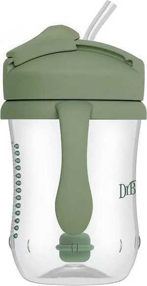 Dr. Brown's Milestones Baby's First Straw Cup, Training Cup with Weighted Straw, 9 oz/270 mL, BPA-free, 6m+, Olive Green, 1-Pack Dr. Brown's Milestones Baby's First Straw Cup, Training Cup with Weighted Straw, 9 oz/270 mL, BPA-free, 6m+, Olive Green, 1-Pack