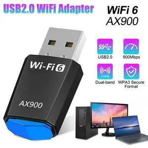 Wireless USB WiFi 6 Adapter, 802.11ax 900Mbps Dual Band 2.4/5Ghz Network Dongle Wireless USB WiFi 6 Adapter, 802.11ax 900Mbps Dual Band 2.4/5Ghz Network Dongle