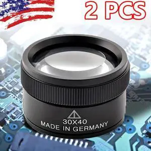 2PCS 40X30 Magnifying Loop Loupe Jewelry Eye Glass Jewelers Magnifier Pocket US 2PCS 40X30 Magnifying Loop Loupe Jewelry Eye Glass Jewelers Magnifier Pocket US