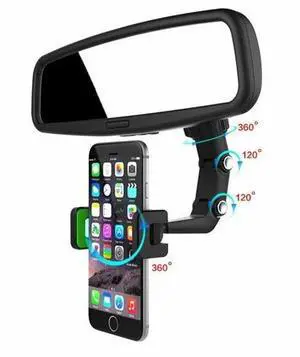360°Car Rearview Mirror Rotation Adjustable Phone Holder Mount Multifunction LOT 360°Car Rearview Mirror Rotation Adjustable Phone Holder Mount Multifunction LOT