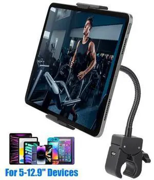 360° Rotate Tablet iPad Phone Holder for Treadmill Bike Handlebar Mic Stand 360° Rotate Tablet iPad Phone Holder for Treadmill Bike Handlebar Mic Stand