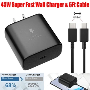 45 Watts USB-C Super Fast Charging Wall Charger & USB-C Type C Cable For Samusng 45 Watts USB-C Super Fast Charging Wall Charger & USB-C Type C Cable For Samusng